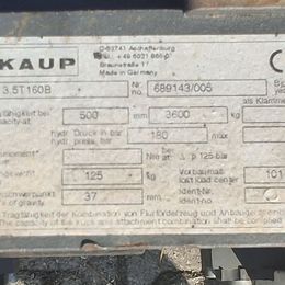 Kaup Zinkenverstellgerät mit Seitenschub 3.5T160B mit int. SS gebraucht Zinkenverstellgerät mit Seitenschub Kaup